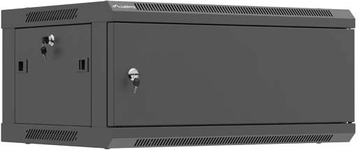 Επιτοίχιο rack cabinet 19" 4U 600 × 450 mm με μεταλλική πόρτα, μαύρο – LANBERG WF01 (flat pack)