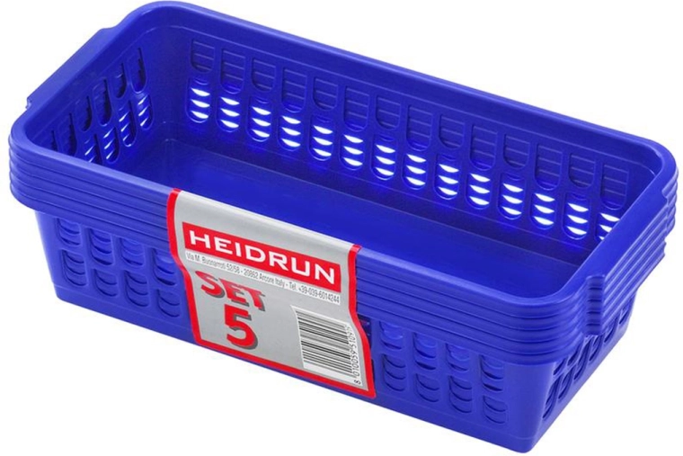 Πλαστικά καλαθάκια HEIDRUN 20,5 × 10 × 6,5 cm, σετ 5 τεμ., μίξη χρωμάτων