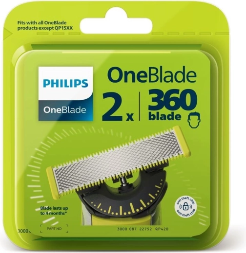 Ανταλλακτικές λεπίδες OneBlade 360 QP420/50, 2 τεμ.