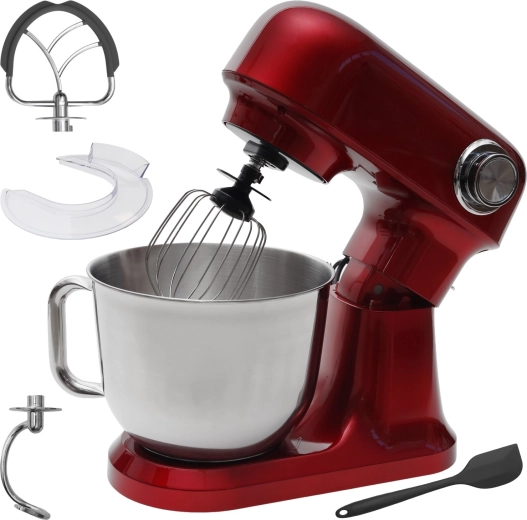 Πλανητικό μίξερ κουζίνας Bauerkraft με μπολ 5 l, 1500 W, κόκκινο