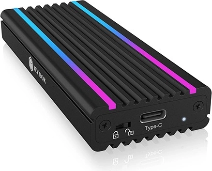 Αλουμινένιο κουτί για M.2 NVMe SSD με φωτισμό RGB, USB‑C 10 Gb/s