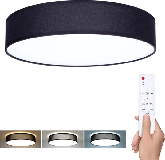 Solight LED φωτιστικό οροφής και τοίχου Penley με τηλεχειριστήριο, 48 W, 47 cm, μαύρο