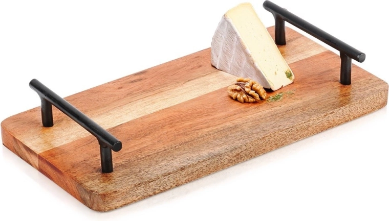Ξύλινος δίσκος σερβιρίσματος με λαβές 30 × 15,5 cm