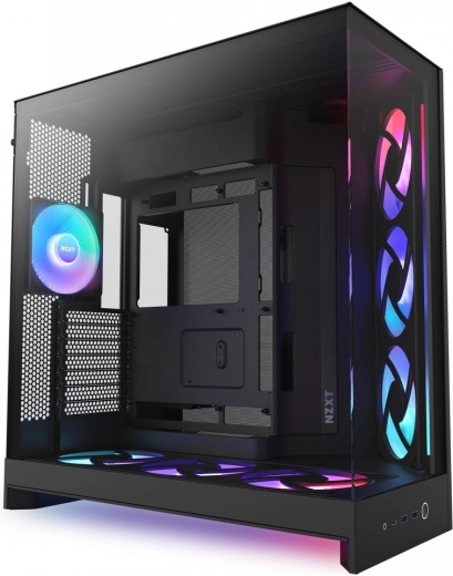 NZXT H9 Flow RGB+ θήκη mid-tower με παράθυρο, μαύρη