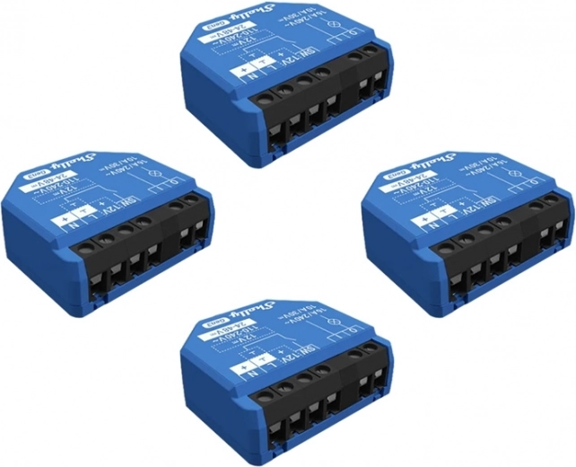 Ελεγκτής Shelly 1 Gen3 WiFi/Bluetooth, σετ 4 τεμαχίων
