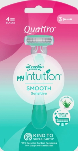 Μίας χρήσης ξυραφάκι Wilkinson Quattro My Intuition Smooth Sensitive, 3 τεμ.