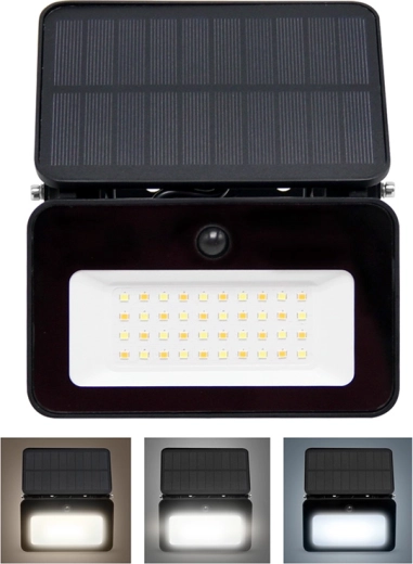 Solight ηλιακός προβολέας LED με αισθητήρα 6 W 660 lm, μαύρος