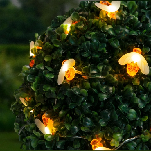 Ηλιακή LED φωτεινή γιρλάντα με μέλισσες, 2,3 m, 20 LED, θερμό λευκό φως