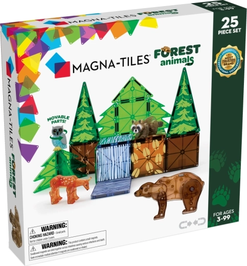 MAGNA-TILES μαγνητικό σετ κατασκευών με ζώα του δάσους (25 κομμάτια)