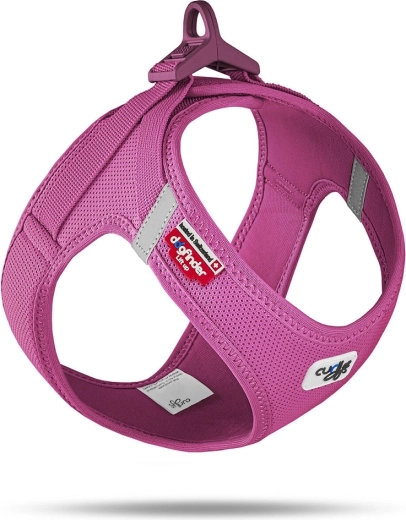 Curli Air-Mesh σαμαράκι για σκύλους με κούμπωμα fuchsia M (6–9 kg)
