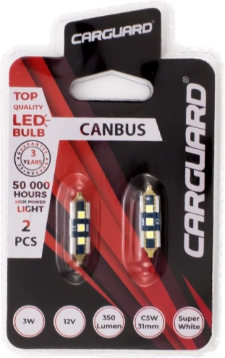 Λαμπτήρας LED CARGUARD CANBUS Sofit C5W 31 mm 3 W 350 lm - 2 τεμάχια