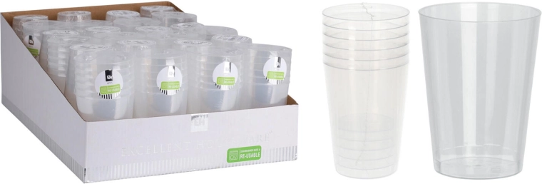 Διάφανα πλαστικά ποτήρια 280 ml – σετ 6 τεμ.
