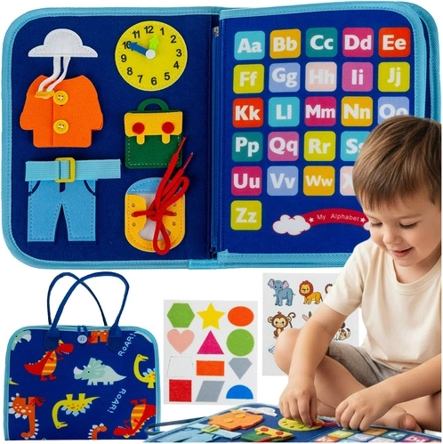 Kruzzel αισθητηριακό βιβλίο χειρισμού Montessori μπλε - 1 τεμάχιο