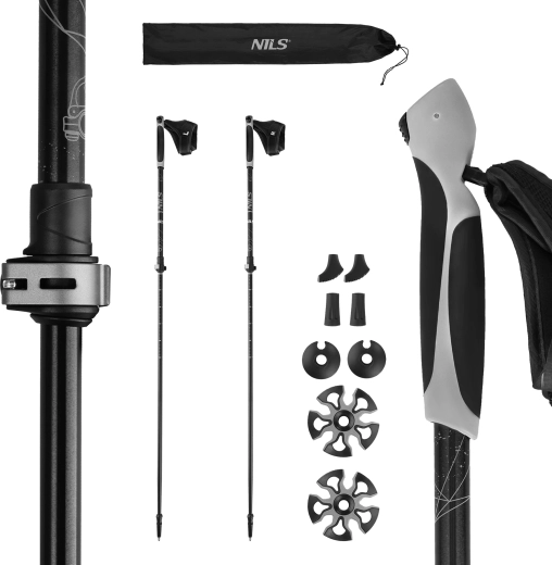 Μπαστούνια Nordic walking NILS με γρήγορο κλείδωμα και εργονομική λαβή
