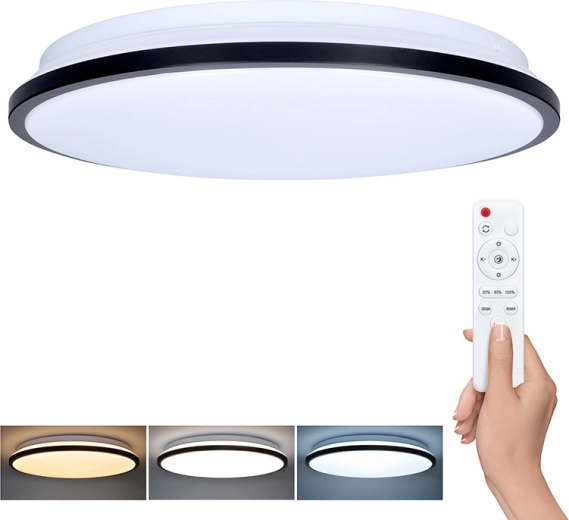 Solight LED φωτιστικό οροφής και τοίχου Jamil με τηλεχειριστήριο, 48 W, 3360 lm, 40 cm, CCT, ρυθμιζόμενης φωτεινότητας