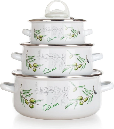Banquet σετ εμαγιέ κατσαρολών Olives 6 τεμ.