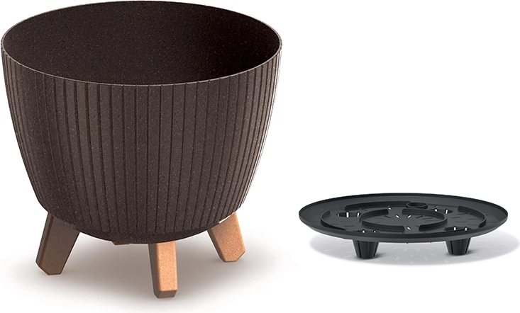 Γλάστρα Lamia Eco Wood 23,2 cm καφέ