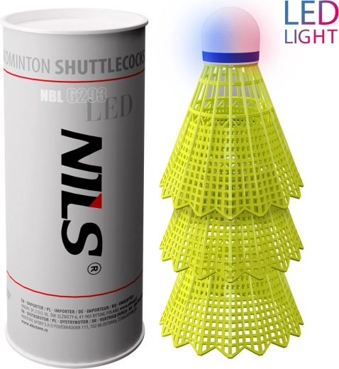 Μπαλάκια μπάντμιντον με LED NILS, 3 τεμ.