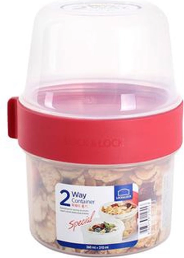 Διπλοθάλαμο δοχείο τροφίμων Lock&Lock 2σε1 670 ml