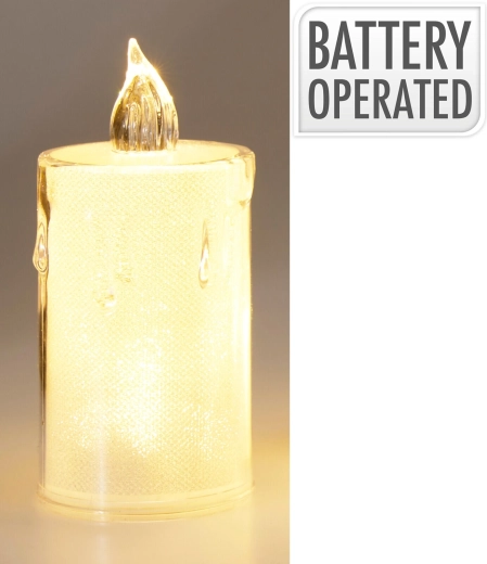 LED κερί 10,5 cm διάφανο