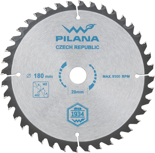 Δίσκος πριονιού PILANA 180 mm, 40 δόντια, WZ, SK