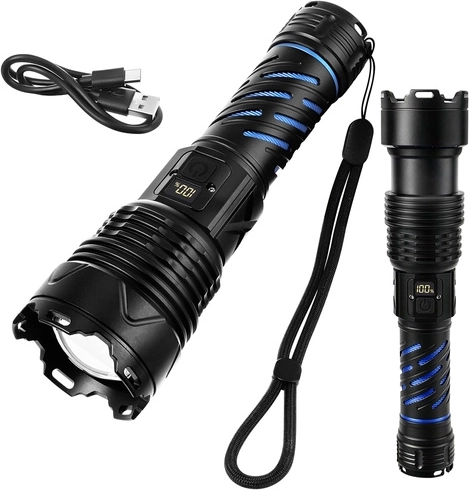 Τακτικός φακός LED 1500 lm TRIZAND, USB‑C, ζουμ, ανθεκτικός στο νερό