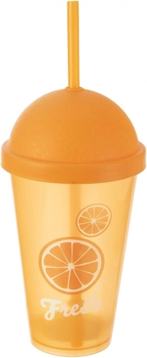 Πλαστικό ποτήρι με καπάκι και καλαμάκι 450 ml