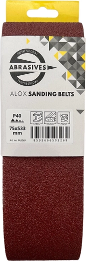 Λειαντικές ταινίες 75 × 533 mm P120 – κορούνδιο, 3 τεμ.