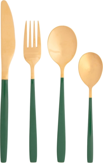 Σετ μαχαιροπίρουνων NOBLE GOLD GREEN 24 τεμ. σε κουτί δώρου