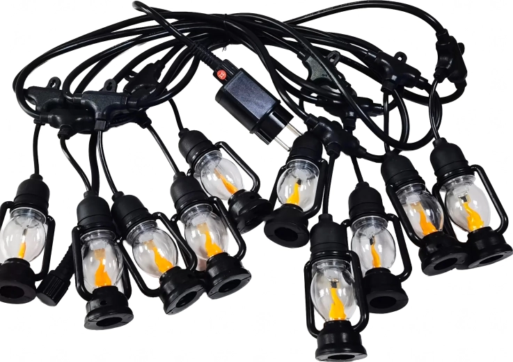 Φωτεινή γιρλάντα LED με φαναράκια 5 m, θερμό λευκό