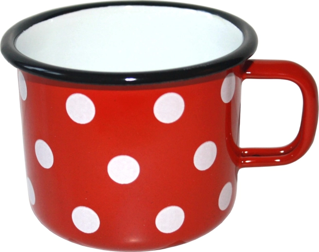 Εμαγιέ κούπα με πουά 0,25 l, κόκκινη