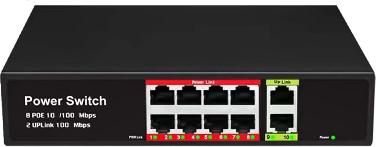 8 θύρες PoE για τροφοδοσία μέσω Ethernet