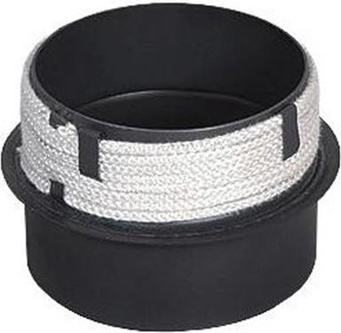 Μετάβαση προς την καμινάδα 150/150 mm με στεγανοποιητικό κορδόνι, μήκος 160 mm, πάχος 1,5 mm, μαύρο