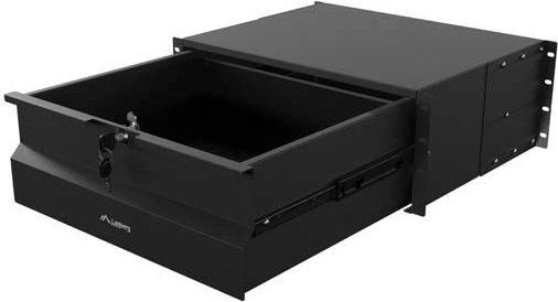 Lanberg κλειδωτό συρόμενο συρτάρι για rack 19" 4U, βάθος 360 mm, μαύρο