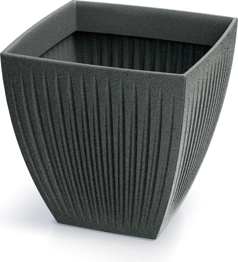 Γλάστρα Latia Square MIDL 40 × 40 × 40 cm – μαύρος γρανίτης
