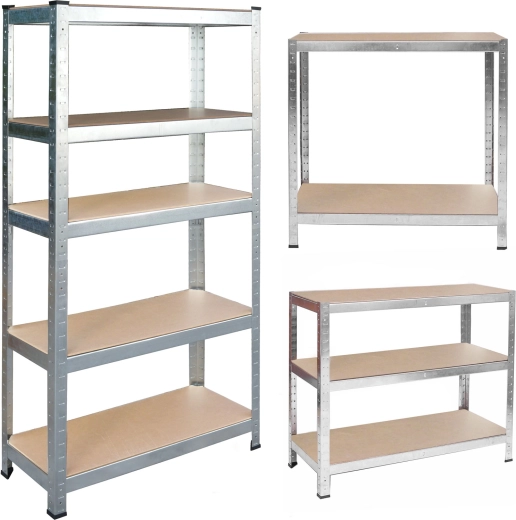 Μεταλλική ραφιέρα HUMBERG 180 × 90 × 30 cm, 5 ράφια, 875 kg, γαλβανιζέ