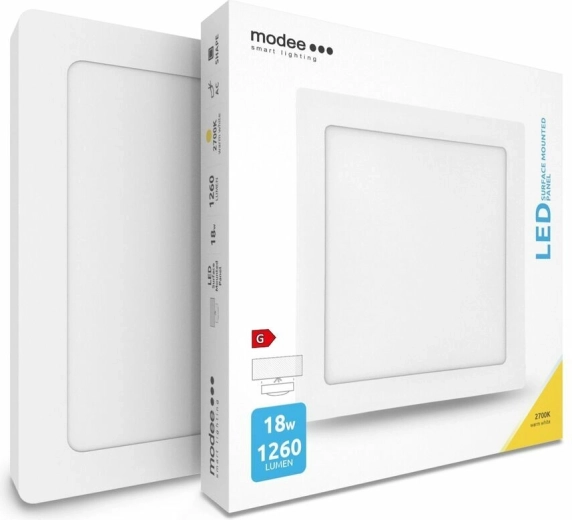 Τετράγωνο LED πάνελ Modee 18 W, 1260 lm, 225 × 225 mm, θερμό λευκό