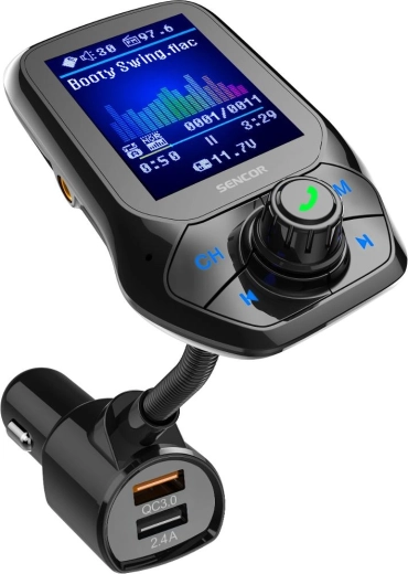 Πομπός FM Bluetooth Sencor για αυτοκίνητο με γρήγορη φόρτιση
