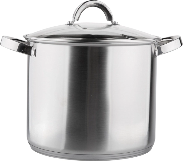 Ψηλή ανοξείδωτη κατσαρόλα Fabio 24 cm, 8,5 l με γυάλινο καπάκι