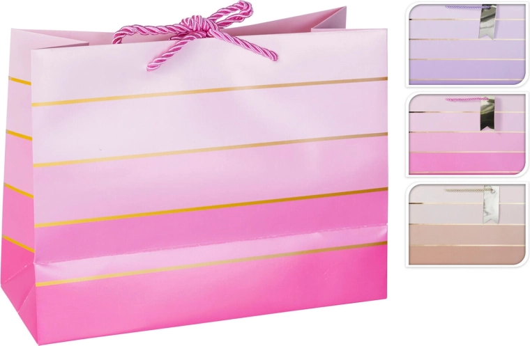 Χάρτινη τσάντα δώρου 23 × 18 × 10 cm – μίγμα 3 χρωμάτων