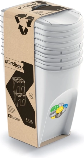 Σετ 4 κάδων απορριμμάτων Sortibox 4×35 l – σταχτί γκρι
