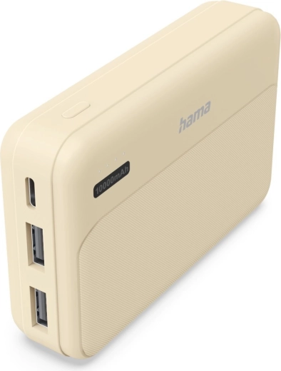 Hama powerbank Power Pack Pocket 10 10000 mAh, 2× USB-A, αμμουδί