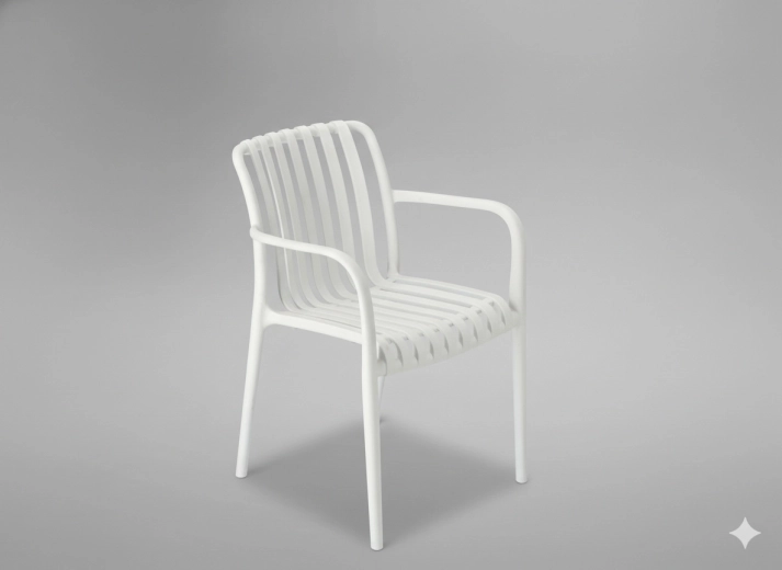 Λευκή καρέκλα κήπου 45,5 × 57 × 81 cm