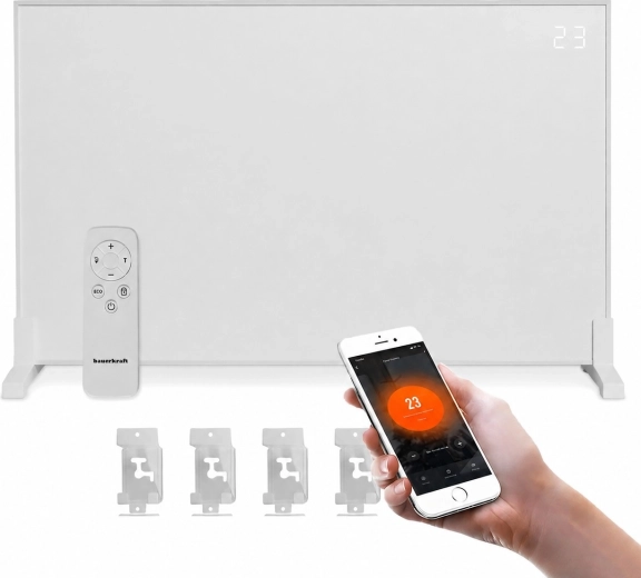 Bauerkraft υπέρυθρο θερμαντικό πάνελ 1200 W Wi‑Fi 60 × 120 cm με οθόνη LED