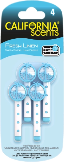Αρωματικά στικ για αεραγωγούς Fresh Linen – California Scents