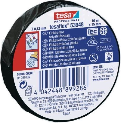Ηλεκτρομονωτική ταινία TESA 15 mm × 10 m, μαύρη