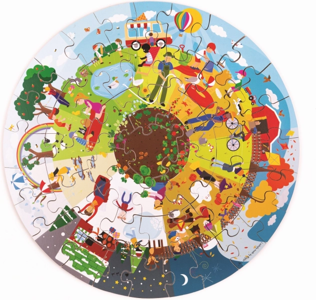 Bigjigs Toys Στρογγυλό παζλ δαπέδου Τέσσερις εποχές