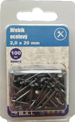 Ατσάλινα καρφιά 20 × 2,0 mm (100 τεμ.)