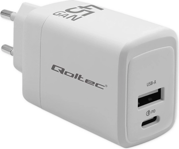 Φορτιστής Qoltec 45W GaN λευκός