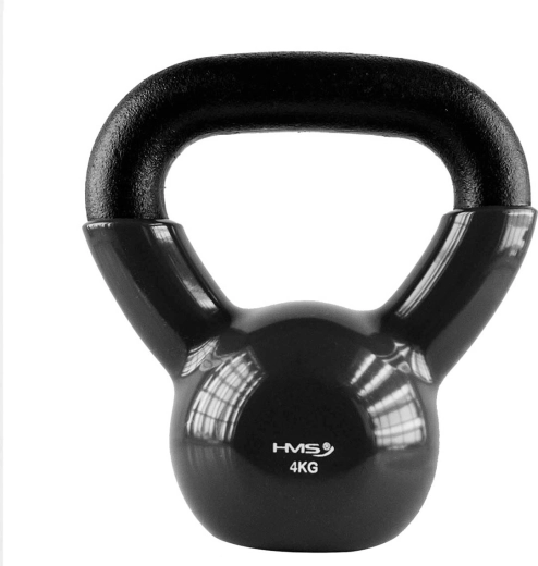 Kettlebell HMS 4 kg με βινυλική επίστρωση, μαύρο